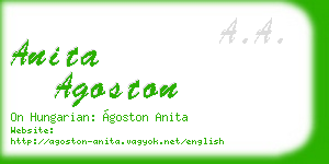 anita agoston business card